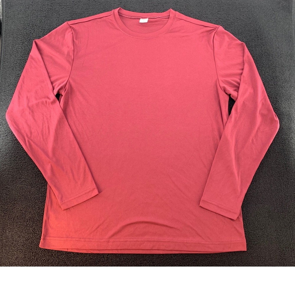 Sport-Tek Long Sleeve Crew Neck‎ Shirt Red Polyester Size M